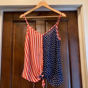 Stars and Stripes tie front shirt